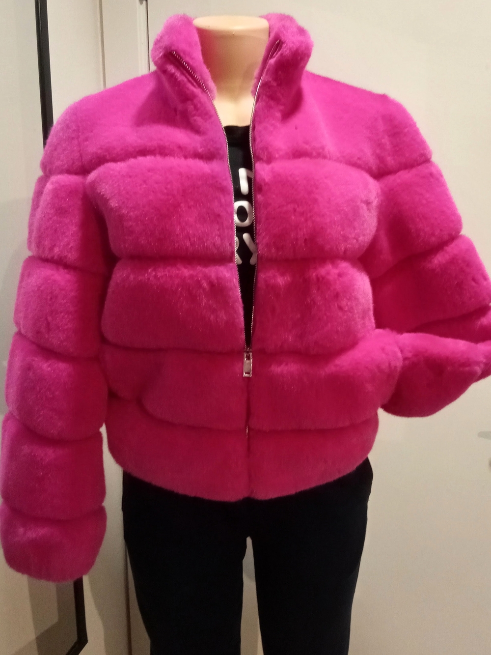 Generation Love Hot Pink Faux-Fur Puffer Jacket